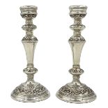 A PAIR OF MODERN SILVER CANDLESTICKS, BIRMINGHAM, B&CO, 1973