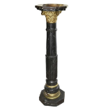 BLACK MARBLE AND ORMOLU MOUNTED FLOOR STANDING PEDESTAL, LATE 19TH CENTURY