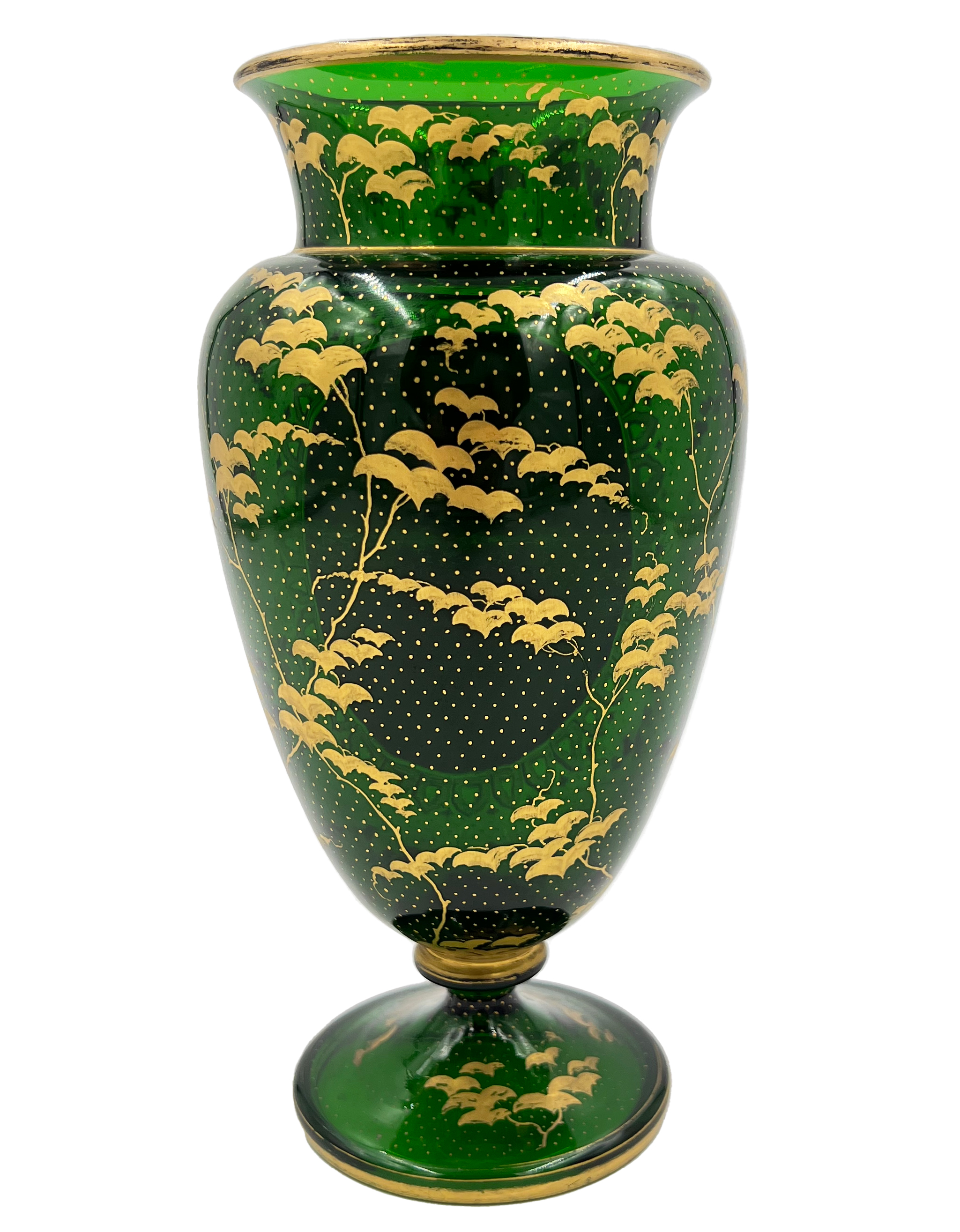 19TH CENTURY BOHEMIAN GLASS VASE WITH GOLD GILDING - Image 2 of 3