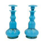 PAIR OF OPALINE ELEGANCE – SKY BLUE OPALINE BOTTLES