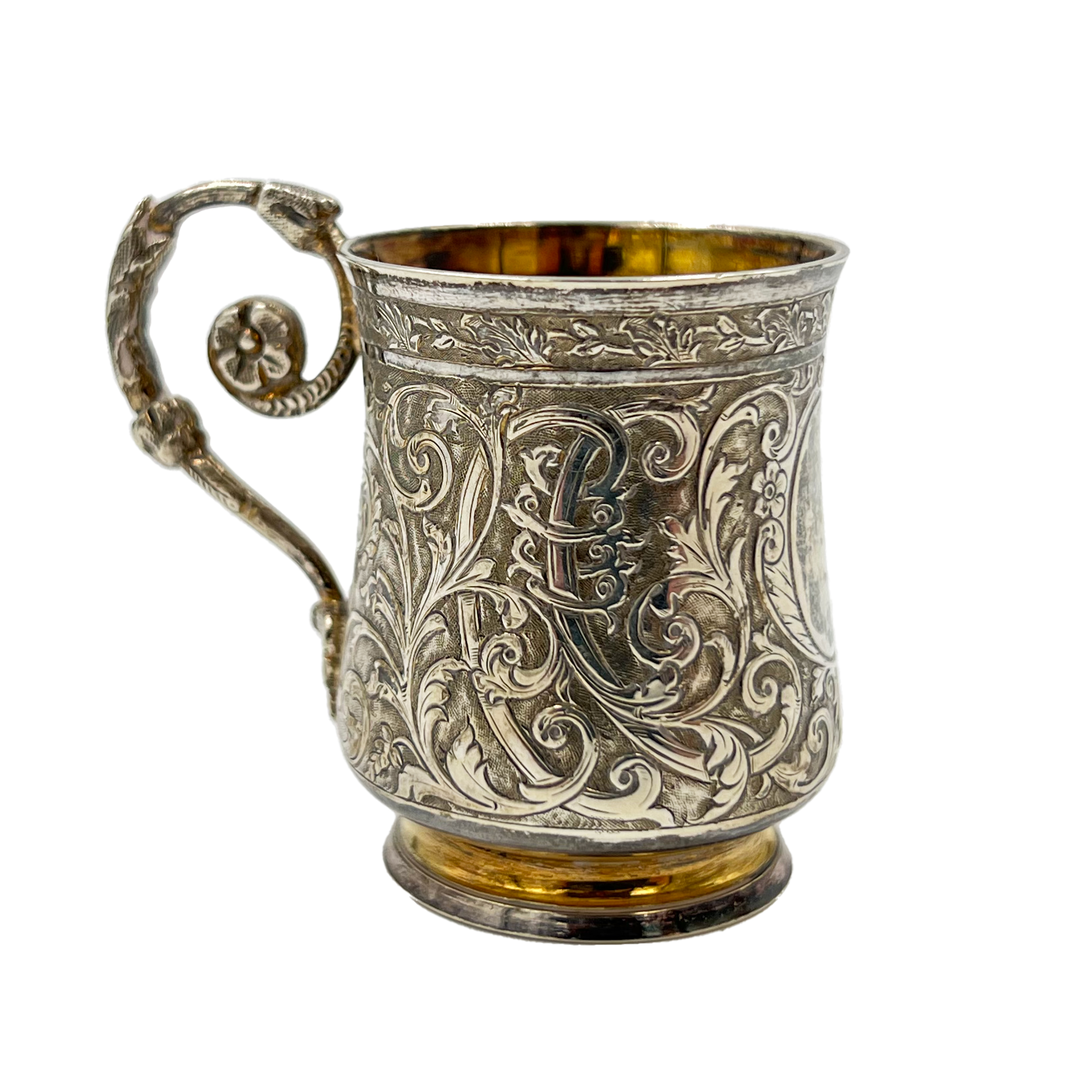 A MINIATURE SILVER TANKARD WITH EXTENSIVE EMBOSSED DECORATION, FRENCH, EARLY 20TH CENTURY - Image 3 of 5