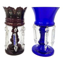 RUBY AND BLUE GLASS LUSTRES