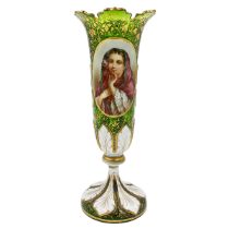 19TH CENTURY BOHEMIAN GLASS VASE WITH GOLD GILDING