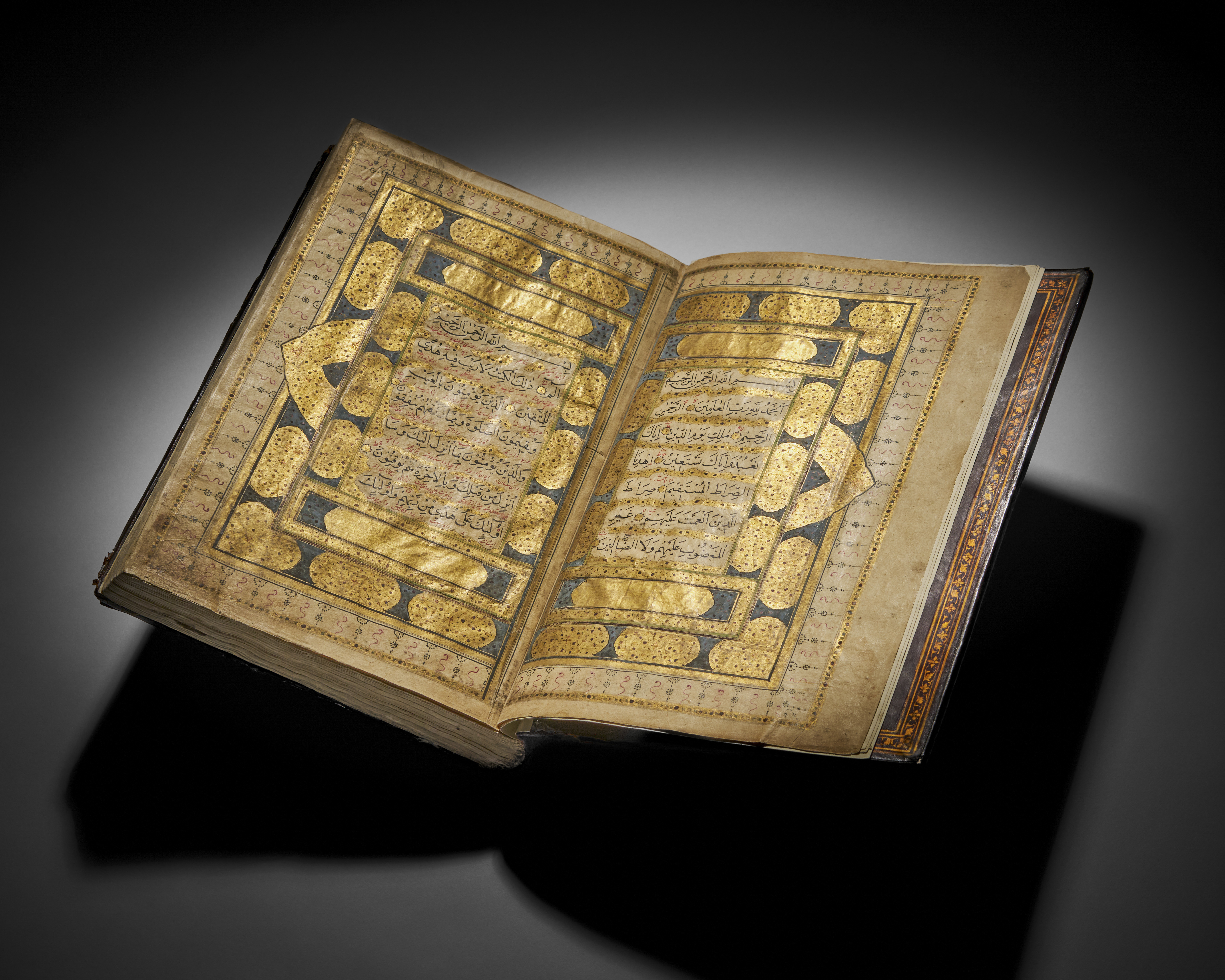 A LARGE ILLUMINATED MUGHAL QURAN WITH SEAL OF MUTAMAD AL-SULTAN MUZAFFAR AL-DIN SHAH