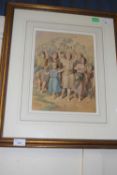 British school, circa 20th century, Celebration of Palm Sunday, watercolour, unsigned, 23x32cm,