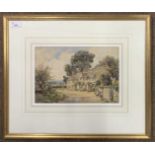 British school, 20th century, Countryside / Village scene, watercolour, unsigned, framed and