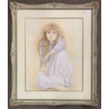 British contemporary, Portrait of a young girl, watercolour, inscribed "Sara" lower right,