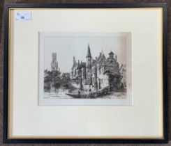 Ernest George RA (British,1839-1922), Three etchings, two views of Bruges and one of Ghent,