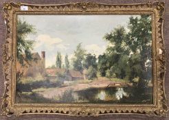 Victor Askew (British, 1909-1974), Landscape oil on board, signed, 49x73cm, framed.