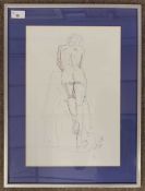British contemporary, Still life study of a nude female, ink on paper, signed Molly [surname
