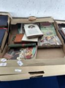 Three trays of mixed books on cookery and others