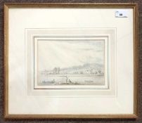 Anthony Devis (1729-1816), 'Erith Kent', watercolour, 14x20cm, framed and glazed. The Fine Art