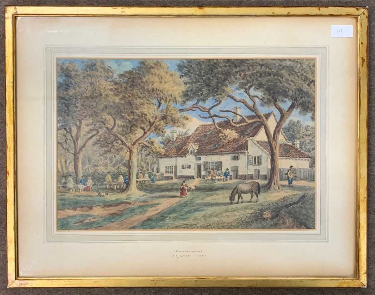 James George Zobel (1792-1881), 'Whitlingham', inscribed on backboard 'Whitlingham House (at it