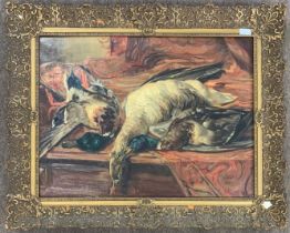 Dutch School, circa 20th century, A still life of dead game birds (mallards) oil on canvas, 56x74cm,