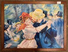 After Pierre Auguste Renoir (French,1841-1919), Dance in Bougival, oil on board, 43x59cm, framed
