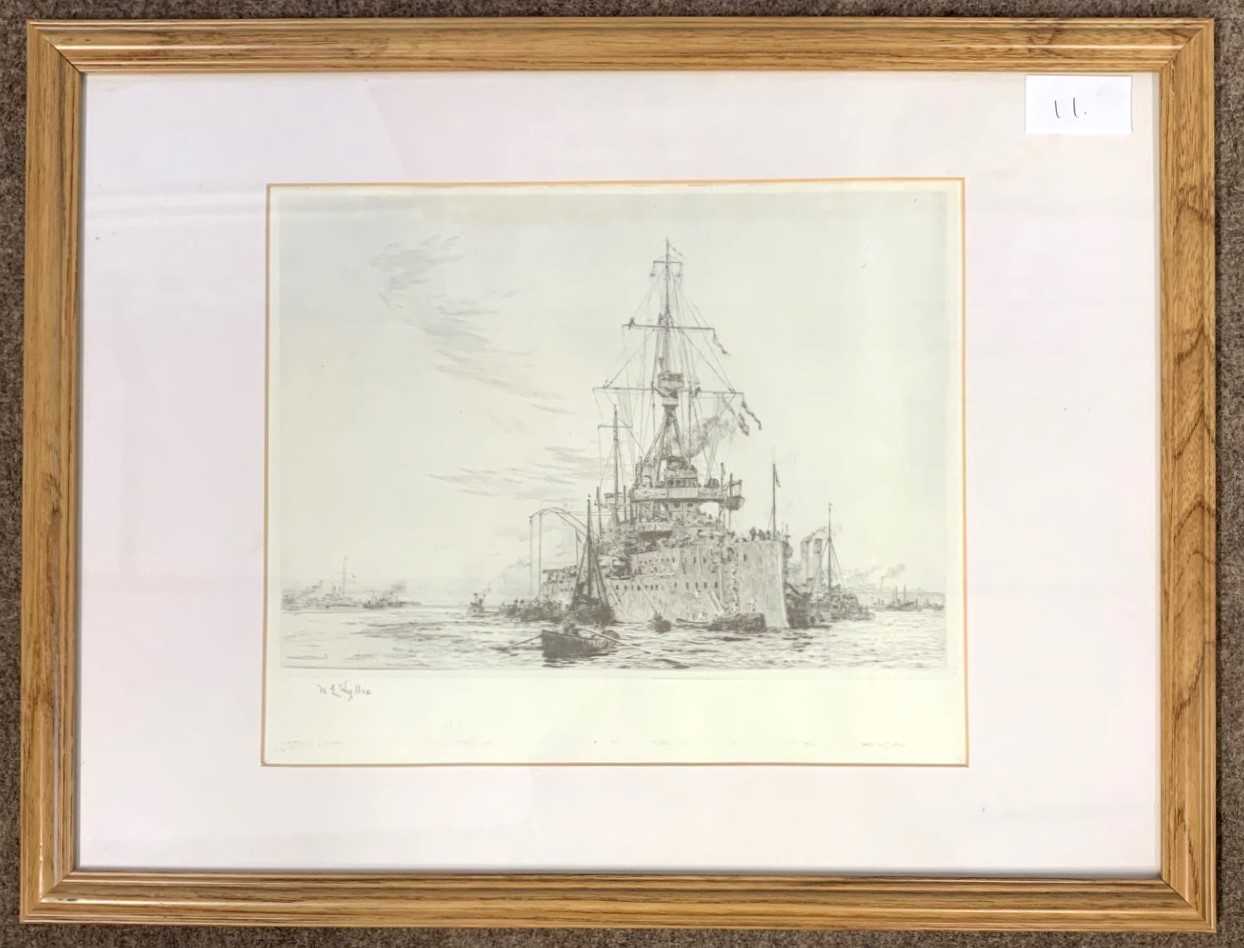 William Lionel Wyllie (1851-1931), Shipping scene, The Heritage Prints Collection stamped, signed in