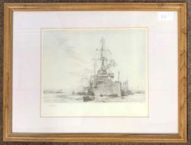 William Lionel Wyllie (1851-1931), Shipping scene, The Heritage Prints Collection stamped, signed in