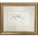 Maurice Feild (British,1905-1988), Female nude study, pencil on paper, initialed,14.5x21.5cm, framed