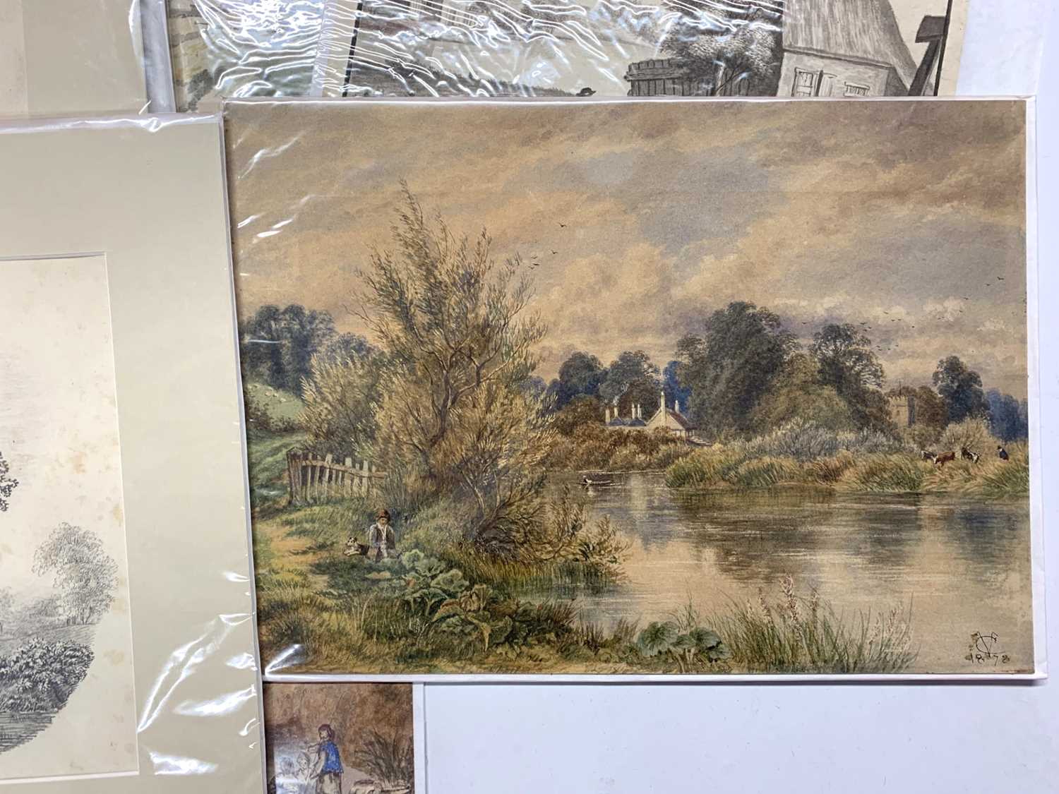 British School, 19th / 20th century, 9 watercolour / graphite landscape scenes, unframed (9) - Image 4 of 7