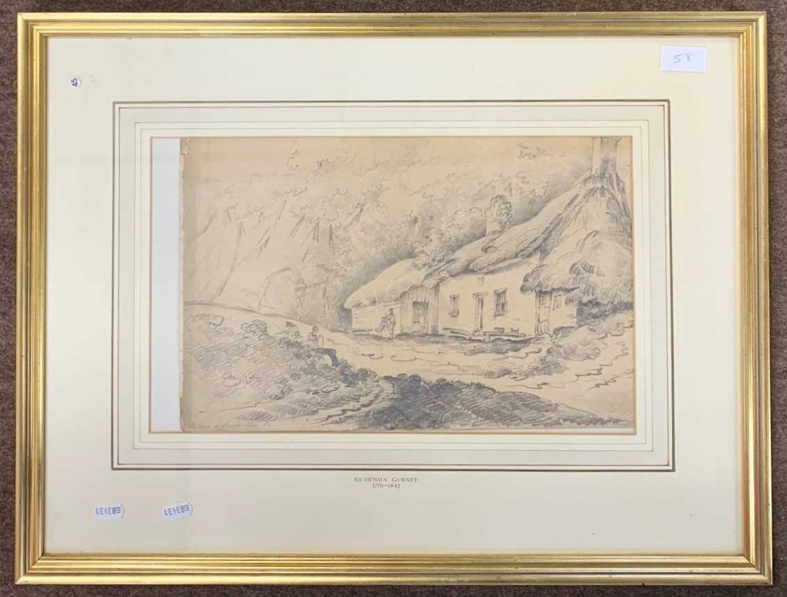 Richenda Gurney (1770-1842), inscribed in pencil lower left ' The House in Shanklin Lane', dated