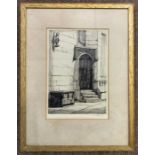J.E. Clutterbuck (British,19th century), 'St Albans Abbey', etching, 1818, signed, 12.5x18cm, framed