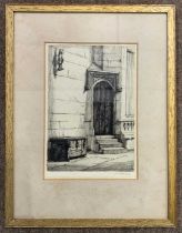 J.E. Clutterbuck (British,19th century), 'St Albans Abbey', etching, 1818, signed, 12.5x18cm, framed