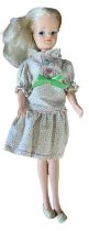 'Smirky' Sindy, in home-made dress made from a 1980s Sindy pattern, specially tailored to the