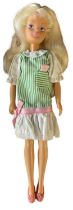 Pretty Girl - My First Sindy (1987-1988) In green and white striped dress with pink dolly shoes