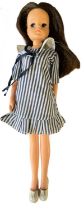 Party Girl Sindy (Pedigree, 1983) in blue and white striped dress and white slip-ons