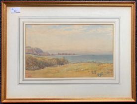 Early 20th century, Coastal view, watercolour, initialed 'EAW', dated '02, 24x36cm, framed and