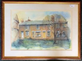 John Lidzey (British, b.1935), Building front study, watercolour, signed, 30x46cm, framed and