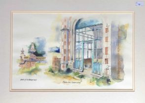 John Lidzey (British, b.1935), "Flixton Hall Conservatory", watercolour, signed, 35x54cm, framed,