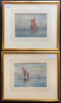 J.A. Conway (20th century), Pair of shipping scenes, watercolours, signed and dated 1929,15x21cm,