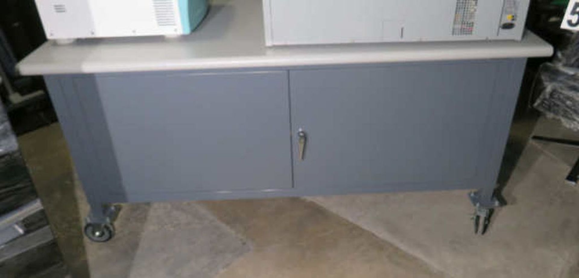 Steel Industrial Cabinet on Casters, 72”l x 30”w x 37”H