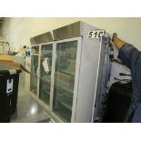 ABS American Bio Tech Supply 3-Door glass refrigerator, BIOHAZARD, 81"L x 82"H x 33" Deep (not re...