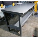 Steel Industrial Work Table with under shelf, 72”l x 30”w with adjustable height
