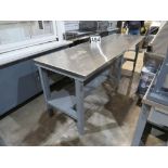 8' work bench with stainless steel top Adjustable height, 8'x 30"