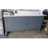 Steel work bench with under cabinet on casters, 72"Lx 30"x 36"h