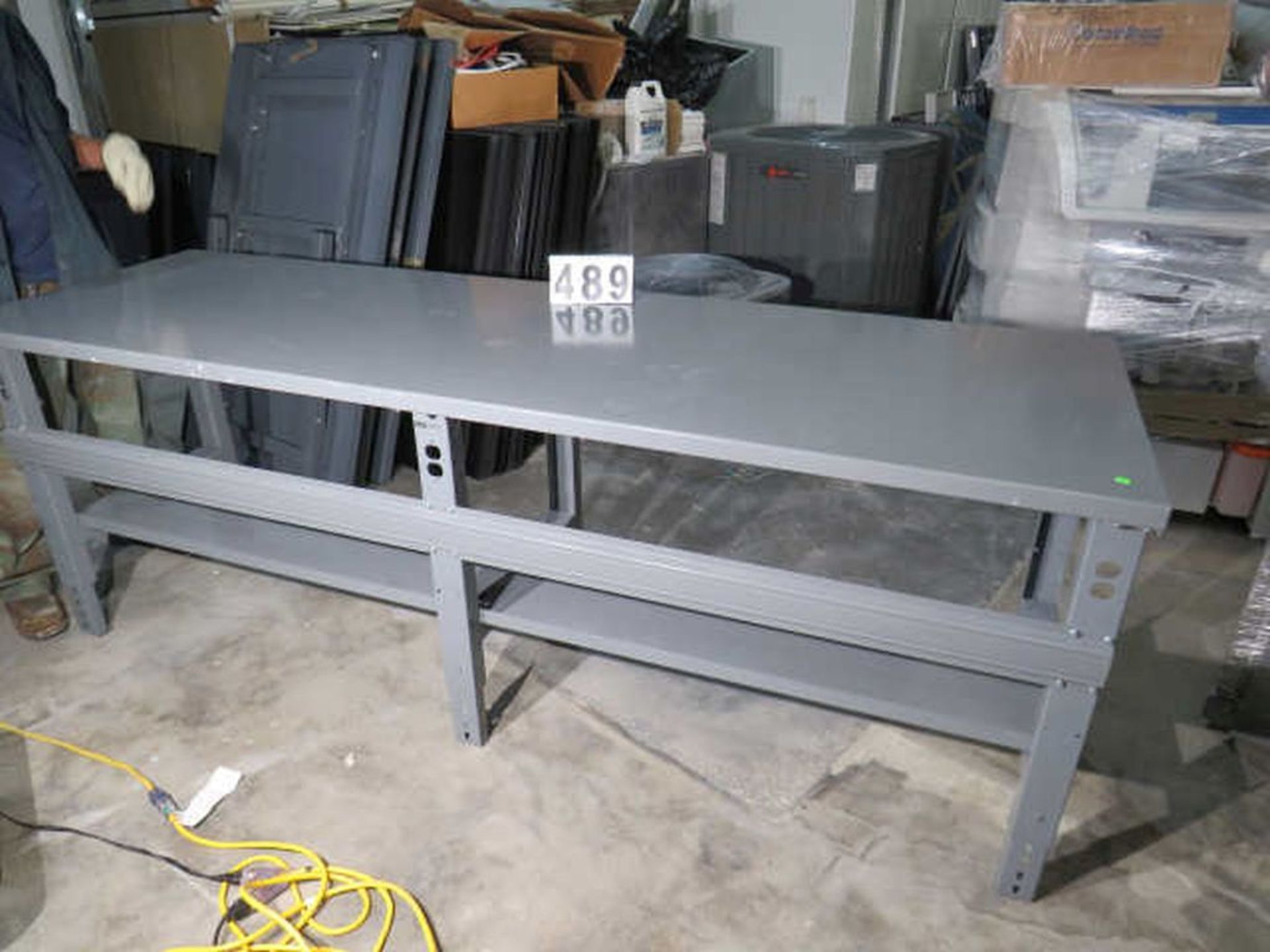 Steel Industrial Work Table, ULINE, Adjustable Height,96" long x 30" deep