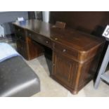 Executive Office Desk, Solid Wood, Mahogany finish, incl. Power outlet, 72”L x 24”w