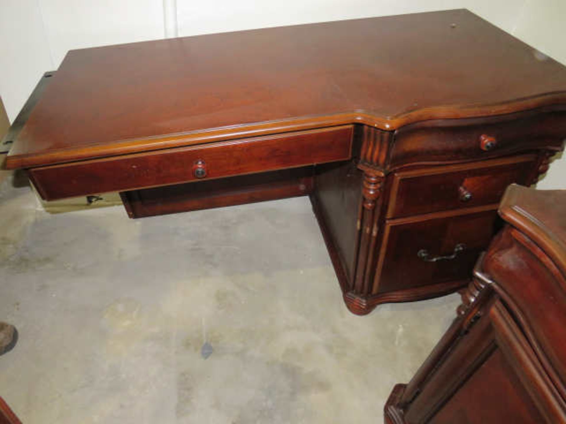 Cherry Finish 2 pc China Cabinet,70"w x 18"d, 88"h - Image 3 of 3