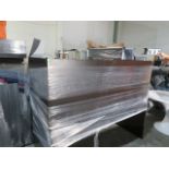 Mahogany finished pressed wood desk, 71”L x 29”h x 35.5”D