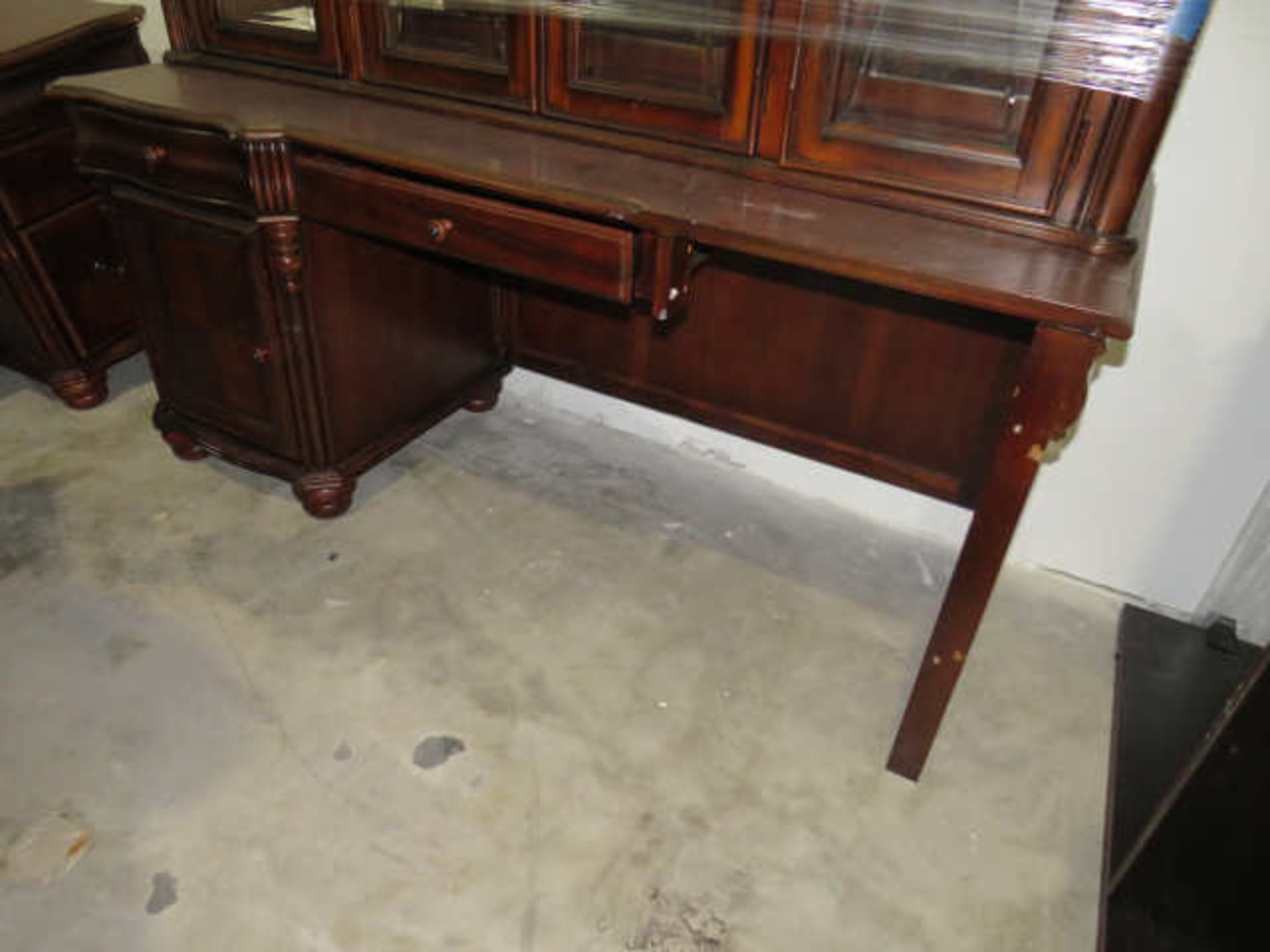 Cherry Finish 2 pc China Cabinet,70"w x 18"d, 88"h - Image 2 of 3