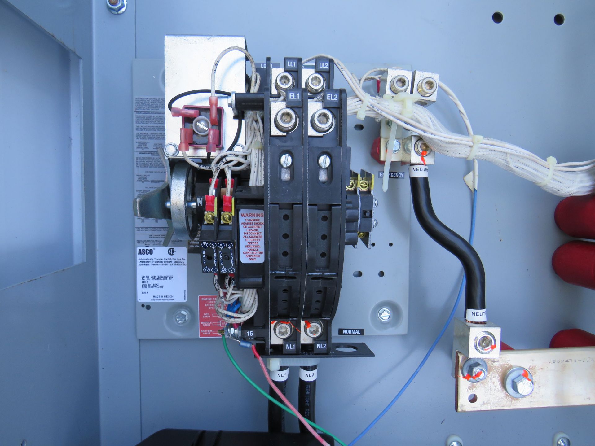 Asgo 200 amp control panel for generator - Image 6 of 9