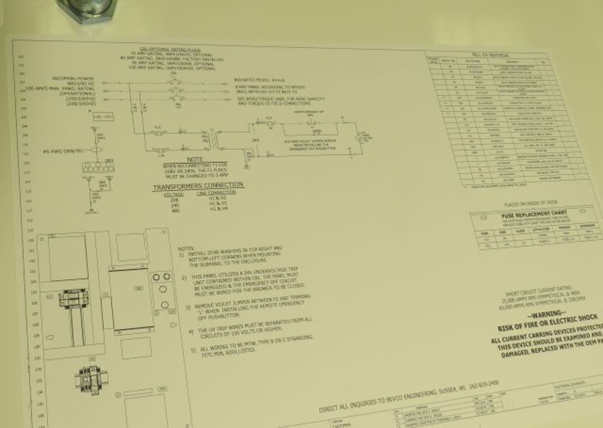New Bevco E4502st enclosure 480v 60hz 3 phase 100 amp switch originally set up for x-ray machin... - Image 4 of 4