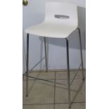 Stools w/ white fiberglass shelf seat and chrome legs