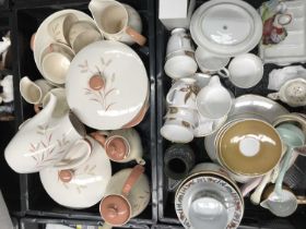 A collection of Royal Doulton Meadow Glow pattern dinner and tea ware, comprising tureens and