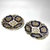 Two early 20th century Leuteritz style relief moulded Meissen plates, dished circular form,
