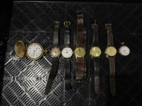 Seven assorted vintage and later watches, including New-Ardath junior wristwatch, Bascula Ogival,