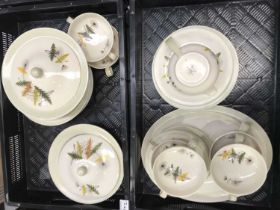 Colin Haxby for Simpson's Potters Ltd Cobridge, a part Thistledown pattern dinner service (2 trays)